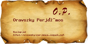 Oravszky Perjámos névjegykártya